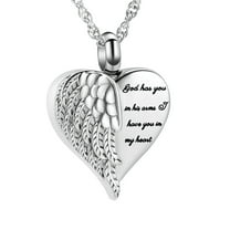 Cremation Heart Urn Necklace Ashes Jewelry for Women Men Keepsake Pendant Memorial Locket Ash Holder(Silver)