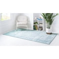 thumbnail image 4 of Unique Loom Richmond Medallion Border Rug  7' x 10' Rectangle Aqua/Ivory, 4 of 9