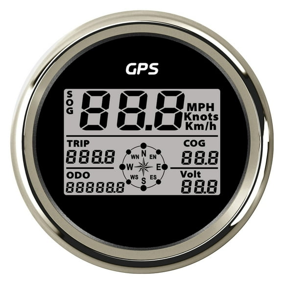 Digital 85mm GPS Speedometer Odometer 0-999knots Km/H MPH With 8 Colors Backlight And Voltage For Auto Vessel Motorcycle