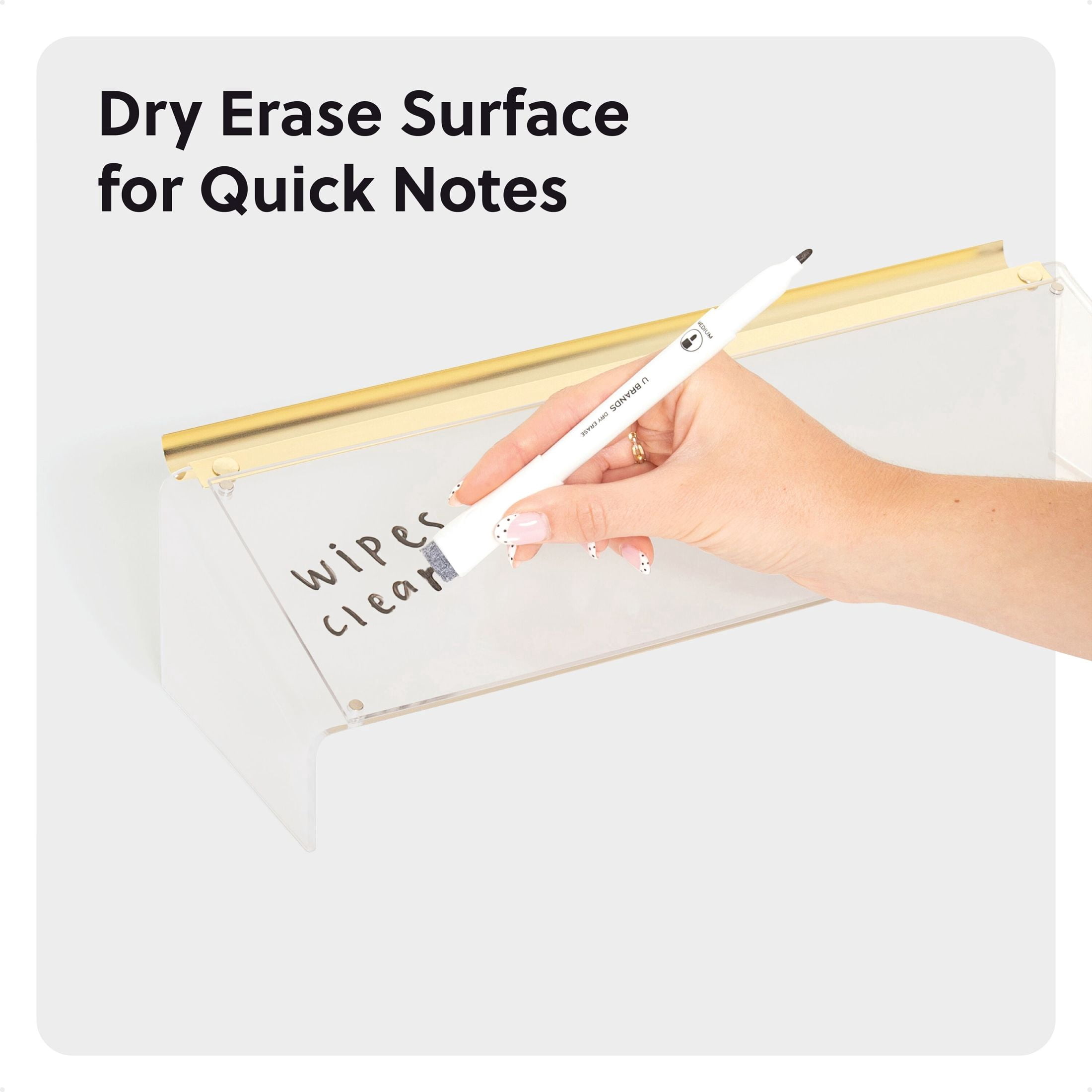U Brands Acrylic Dry Erase Keyboard Valet, 3.54 x 14.75 x 5.9 in, Freestanding