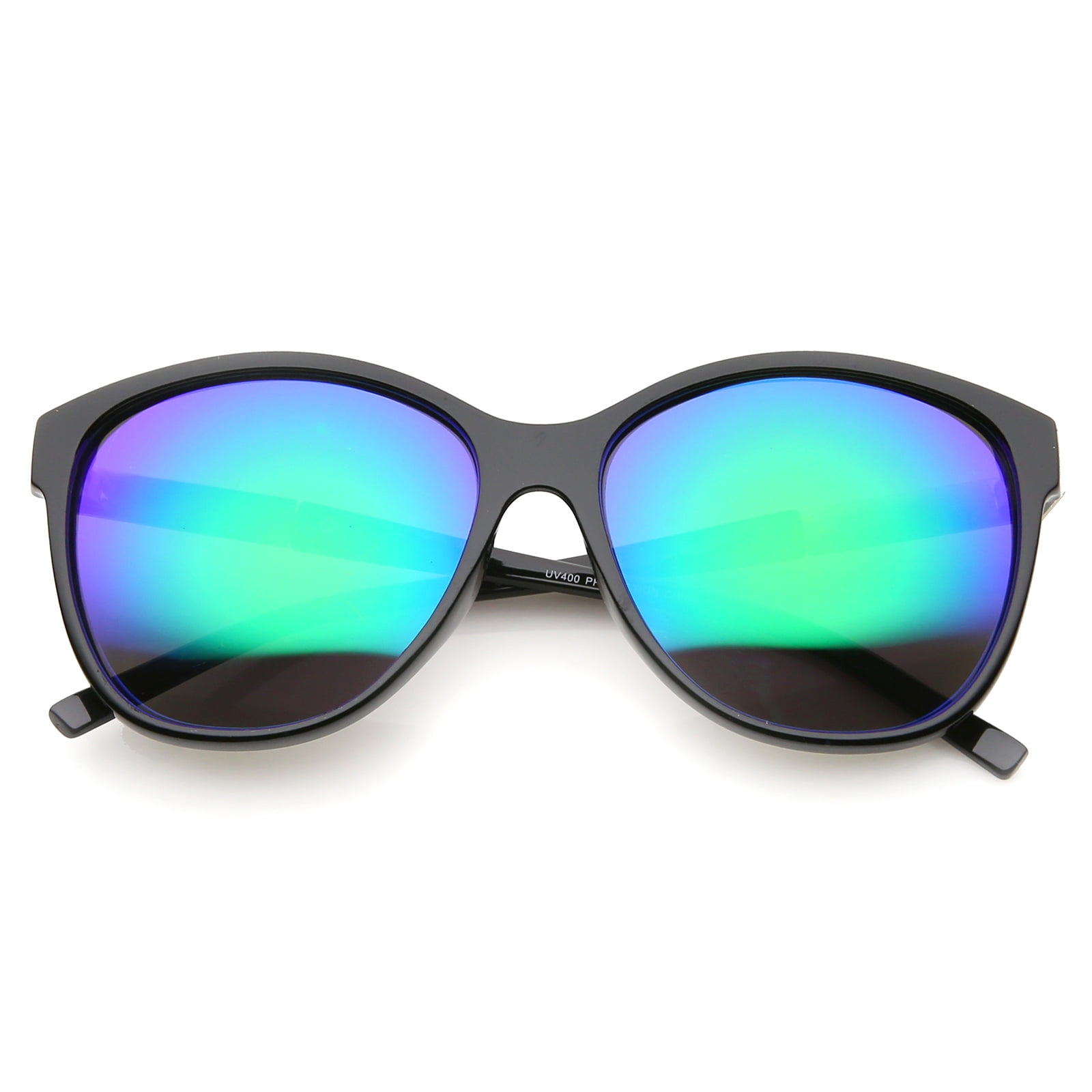sunglassLA Unisex Womens Fashion Metal Temple Colored Mirror Oversize