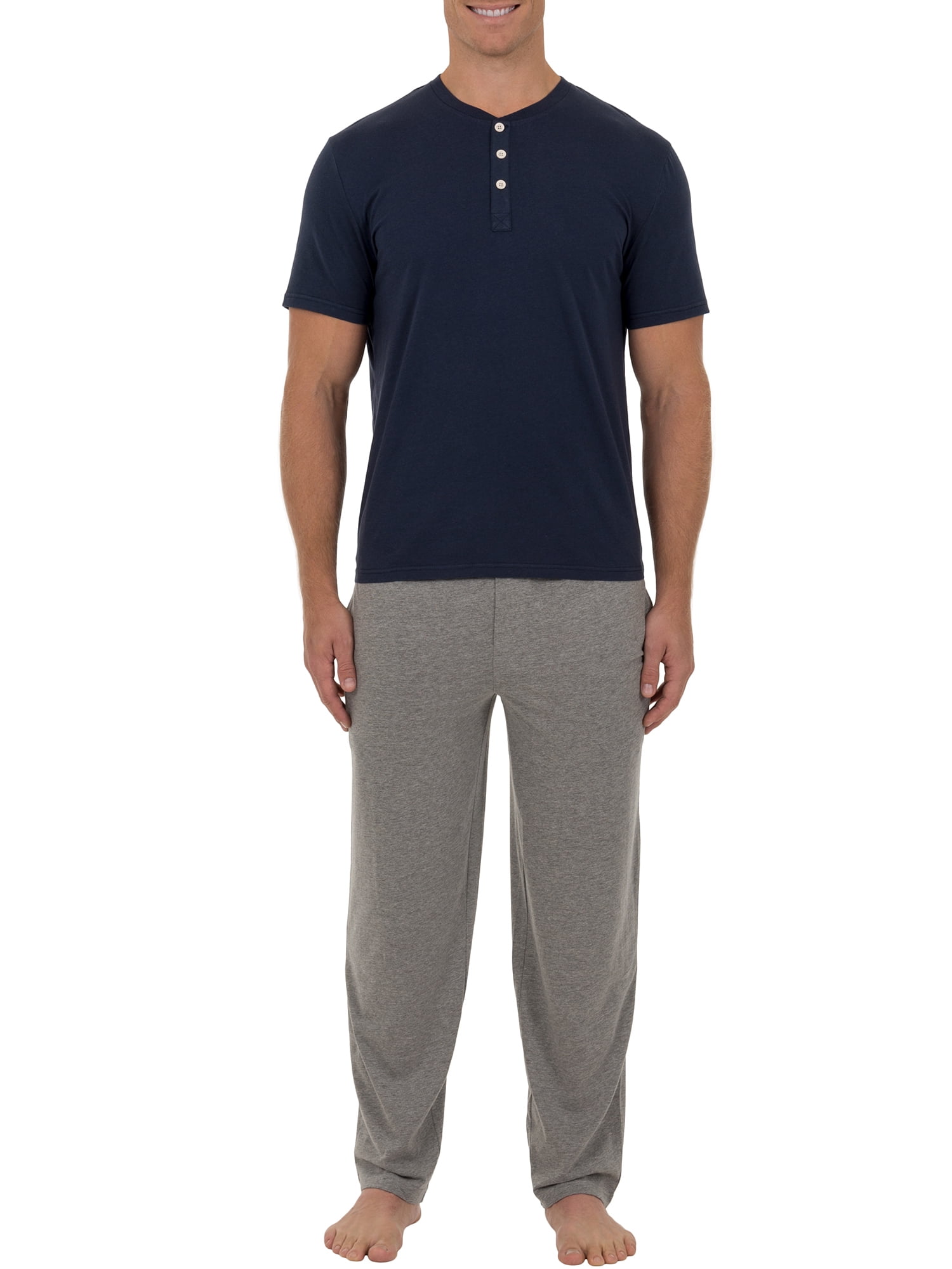Fruit of the Loom Mens 2-Piece Jersey Knit Pajama Set Fruit of the Loom Mens 2-Piece Jersey Knit Pajama Set