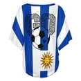 thumbnail image 6 of Soccer Cup 2026 Jersey URUGUAY Soccer for Women with Colombia Flag Color Block and V Neck Short Sleeves Featuring Breathable Fabric for Game Day Parties Beach Outings Summer Festivals Sky Blue XL, 6 of 6