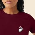 thumbnail image 5 of Dalix Heartly Ghost Embroidered Soft Cotton Short Sleeve T Shirt Womens in Maroon M Medium, 5 of 5