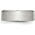 thumbnail image 4 of Chisel Stainless Steel Polished with Brushed Center 8.2mm Ridged Edge Band - Ring Size 7.0-7.8gm, 4 of 8