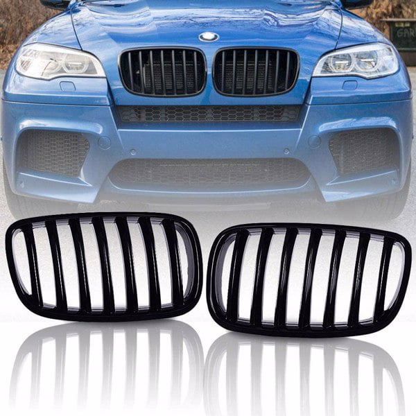///M Color BMW E70 E71 Metal Look Piano Black X5 X6 M Type Front Grille 