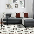 thumbnail image 2 of Trellis Handwoven Shag Indoor Area Rug by Blue Nile Nills - 5' x 8', Ivory/Chocolate, 2 of 5