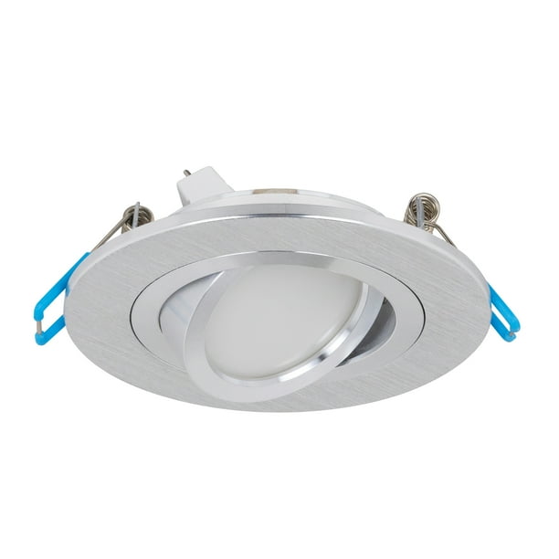Estevez Luminario LED LUXE Empotrable Dirigible 3W 3000K Plata Ø100mm con Lámpara Incluida