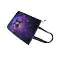 thumbnail image 4 of Zipper canvas bag large capacity large size practical handbag durable Canvas with leather material Purple Alien, 4 of 7