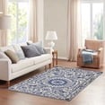 thumbnail image 2 of FJPT Blue And White Floral Pattern Soft Small Area Rugs Non Slip Indoor Floor Carpet for Living Room Bedroom Decor, 2 of 5