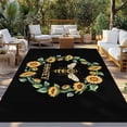 thumbnail image 2 of Black Sunflowers Bees Outdoor Rug for Patio/Deck/Porch, Non-Slip Large Area Rug 4 x 6 Ft, Farmhouse Honey Floral Rings Indoor Outdoor Rugs Washable Area Rugs, Reversible Camping Rug Carpet Runner, 2 of 8