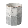thumbnail image 1 of 1Pc Marble Pattern Ceramic Storage Cup Nordic Style Pen Holder Cosmetic Brushes Storage Container (Grey with Gold Rim), 1 of 9