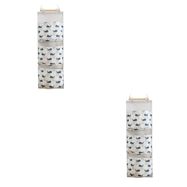 Matsuzay Bolsa para colgar en la pared, sala de estar, cocina, dormitorio, juguetes, organizador de artículos diversos, bolsa de bolsillo colgante, bolsa ballena 2piezas Matsuzay CBP145652