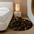 thumbnail image 3 of Black Yellow Orange Round Area Rug 4ft, Minimalist Abstract Art Washable Non-Slip Circle Rugs for Bedroom Living Room Kitchen, Soft Non Shedding Circle Carpet for Dining Room Dorm, 3 of 9