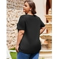 thumbnail image 3 of Zeagoo Womens Plus Size Tops Tunic Short Sleeve Crew Neck Shirts Casual Summer Blouse, 3 of 5