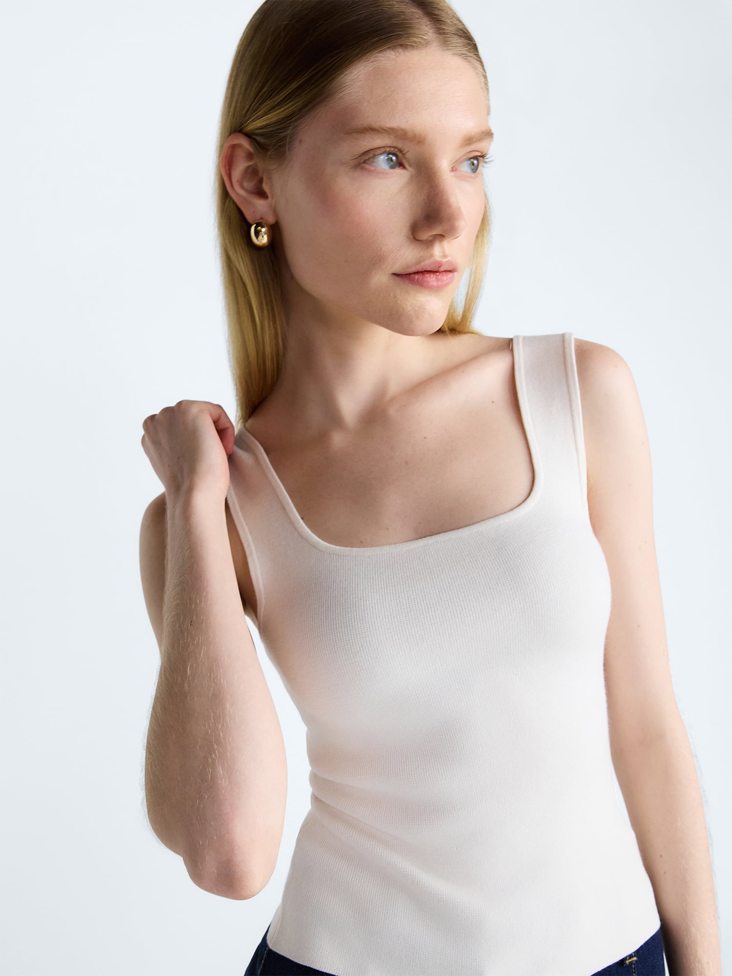 Scoop Women's Square Neck Sweater Tank Top, Sizes XS-XXL