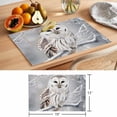 thumbnail image 6 of Winter Owl Placemats Set of 6 Country Birds Animal Tree Branches Snow Place Mats Indoor Wipeable Table Mats Washable Cloth Dining Table Placemats for Kitchen Holiday Party Home Decor 13x19 Inch, 6 of 9