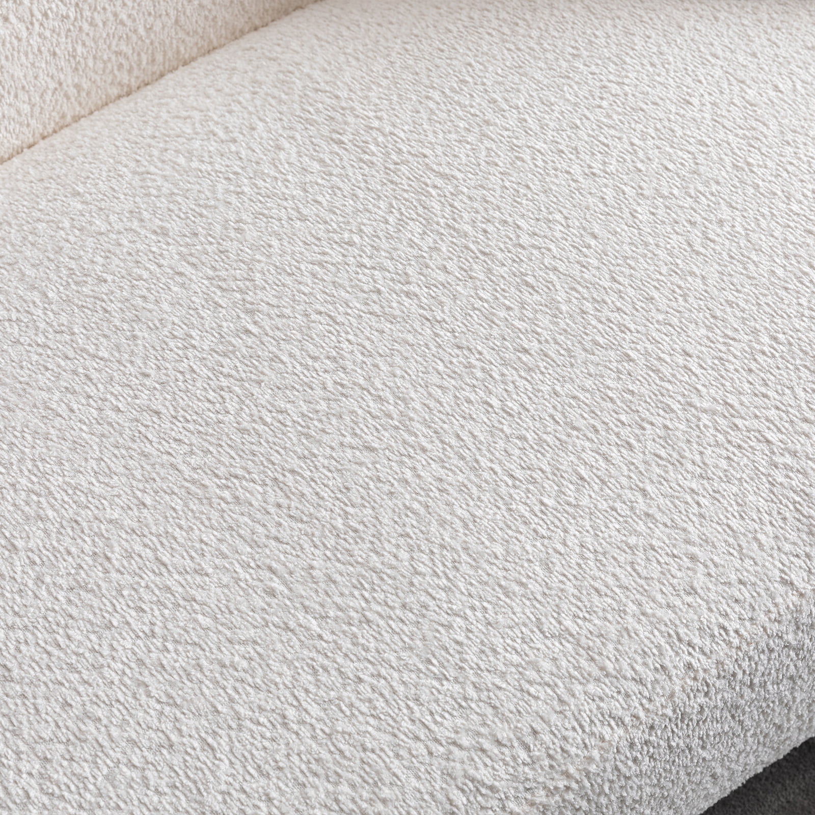 MAYEERTY 93.31" Minimalist Curved Sofa, 3 Seater, White Boucle Fleece Upholstered Sofa, Tight Curved Back Cloud Couch for Living Room Apartment Office, White