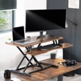 thumbnail image 3 of VIVO Adjustable 42" Standing Desk Monitor Riser, Vintage Brown Top, Black Frame, 3 of 9