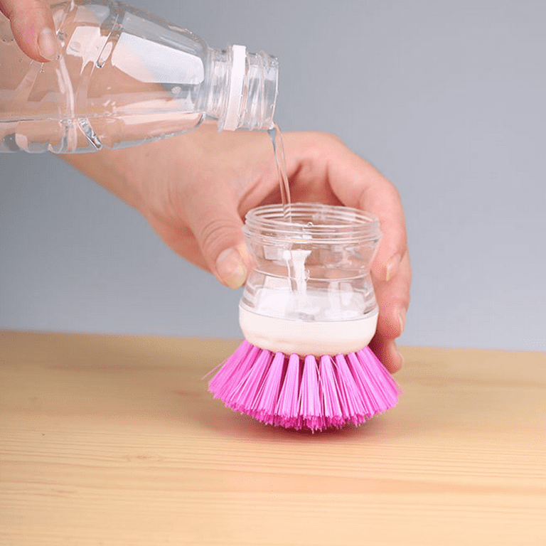 Green Dish Brush with Detergent Dispenser Multifunctional Replaceable Brush  Head Brush for Cleaning Kitchen Dish Brush