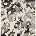 thumbnail image 3 of Safavieh Dip Dye Collection DDY517E Handmade Modern Abstract Watercolor Beige and Charcoal Wool Square Area Rug (7' Square), 3 of 5