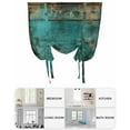 thumbnail image 6 of Teal Brown Board Tie Up Curtains for Window, Thermal Insulted Balloon Shade Adjustable Rod Pocket Curtains Valance Panels for Kitchen Bathroom Cafe 42 x 45 Farmhouse Vintage Wooden Grain, 6 of 6