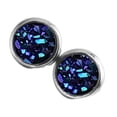 thumbnail image 1 of yingyy 1 Paire de Boucles d'Oreilles Rondes Bijoux Incrustés de Strass Légers pour Fête d'Anniversaire Bleu Foncé 1Set, 1 of 6