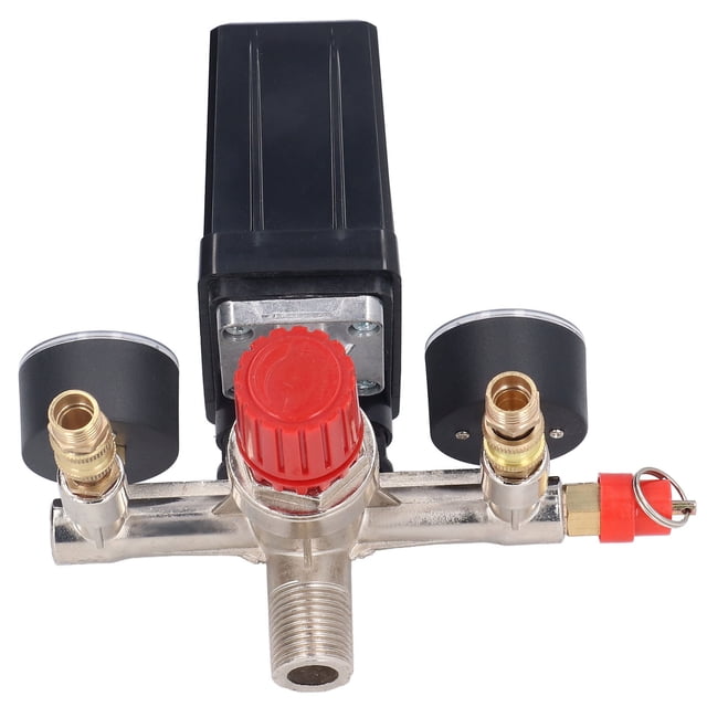 Interruptor De Presión Del Compresor De Aire, Kit De Válvula De Presión Del Compresor De Aire Vertical Con Manómetro Para Bomba