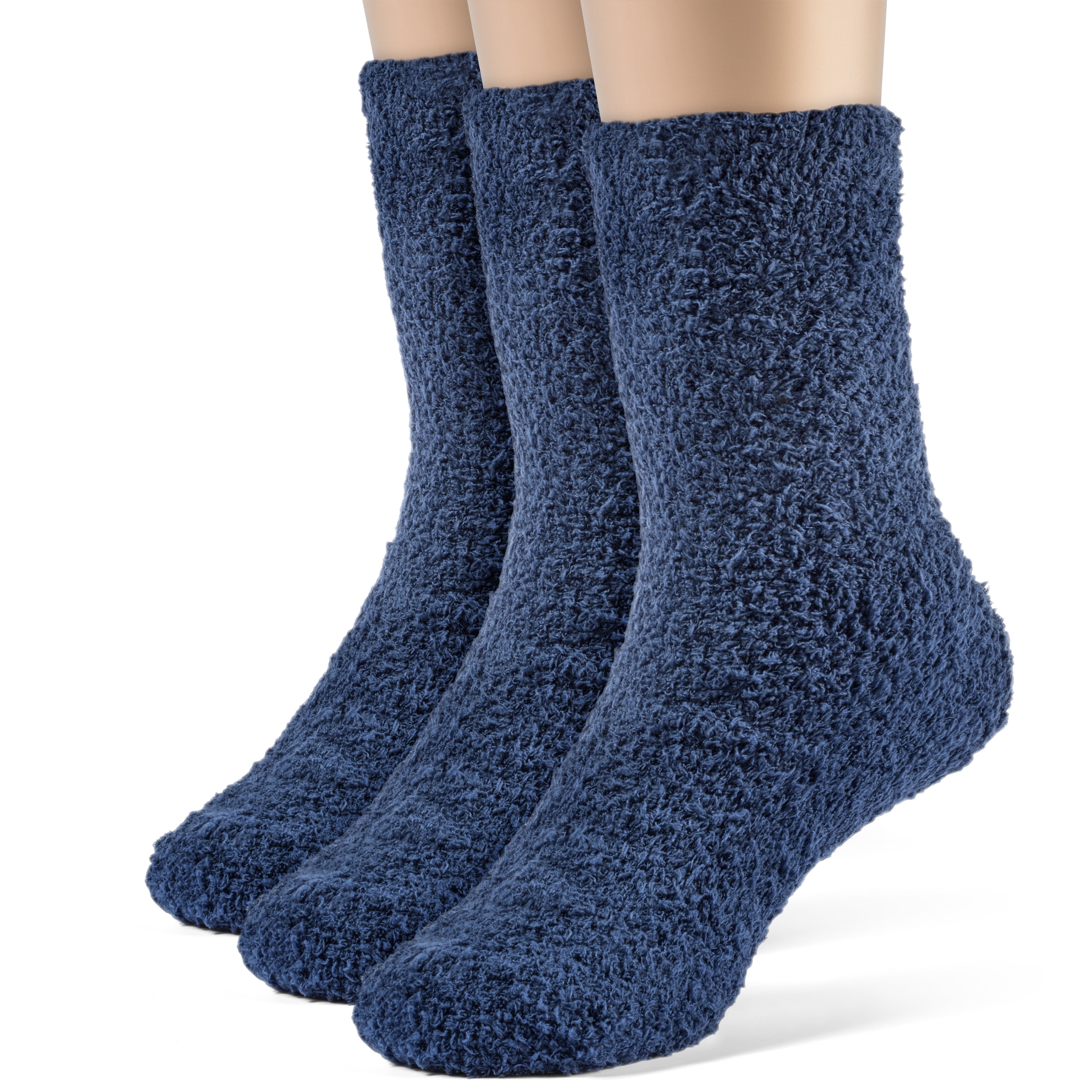 ChanPell Girls' Fuzzy Crew Plush Socks 3 Pairs