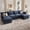 Blue, variant on DoMaDing U Shaped Modular Sectional Sofa, 116" Couch with Movable Ottoman, Comfy Chenille Sofa with Pillows for Living Room, Sturdy Frame, Dark Gray