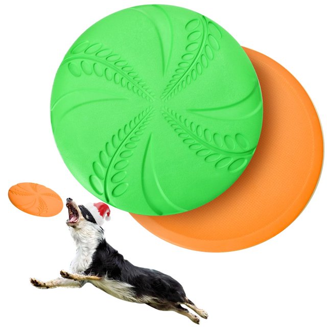 LEEYNEER 2 Pack Dog Flying Disc Flexible Floatable Dog Disc Toy for Long-Distance Flies and Floats Lightweight Soft Flying Discs Toy for Small Medium Large Dogs to Fetch & Catch
