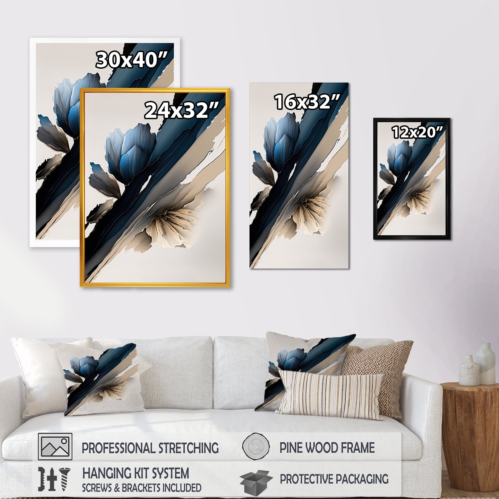 Designart Hyperrealistic Peony Flowers III Canvas Wall Art