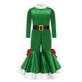 thumbnail image 7 of Elf Baby Baby Outfit Long Sleeve Top Flared Pants Belt and Hat Sets Christmas Outfit Kids Girl Party Dress 9-11 Years, 7 of 7