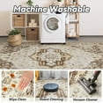 thumbnail image 3 of SIXHOME 8'x10' Area Rugs for Living Room Washable Traditional Brown Distressed Carpet Non Slip Ultra Soft Retro Floral Throw Indoor Rug for Bedroom Dinning Room Office Home, 3 of 7