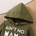 thumbnail image 5 of KIMI BEAR Toddler Boys Outfits 4T Infant Boy Fall Winter Outfits 5T Infant Boy AiN'T NO MAMA LiKe THE ONE I GOT Prints Long Sleeve Hoodie + Ripped Denim Pants 2PCS Set Green, 5 of 8
