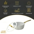 thumbnail image 3 of Thyme & Table 2.5 QT Non-Stick Signature Ribbed Saucepan - White & Gold, 3 of 8