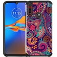 thumbnail image 1 of Motorola Moto G8 Play / Moto G8 Plus / One Macro Case - Colorful Design Hybrid Armor Case Shockproof Dual Layer Protective Phone Cover - Colorful Paisley, 1 of 2