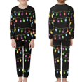 thumbnail image 2 of Renewold 2 Packs Pj Set for Girls Boys 11-12 Years Old Christmas Family Holiday Pajamas Matching Sets Colorful Lights Home Life Wear Crewneck Sleepwear, 2 of 5