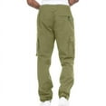 thumbnail image 4 of SDNall Men Solid Casual Multiple Pockets Outdoor Fitness Pants Cargo Pants Trousers, 4 of 9