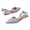 Sky Blue, variant on Women Pointed Toe Slingback Flat Flats, Striped Canvas Upper Back Bow Tie Slip On Casual Dress Shoes