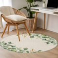 thumbnail image 5 of Round Area Rug 4ft,Farm Watercolor Leaves Washable Carpet Non-Slip Runner Accent Rugs Indoor Floor Mat for Bedroom Living Room Decor,Vintage Linen, 5 of 9