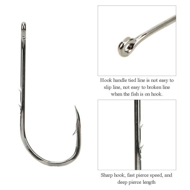 Gupbes 193g Sea Fish Hook, 100pcs High-Carbon Steel Fish Hook, Fishing Lover For Wild Fishing