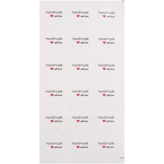 120 pegatinas blancas de agradecimiento hechas a mano con texto en inglés "Love", para pequeñas empresas.