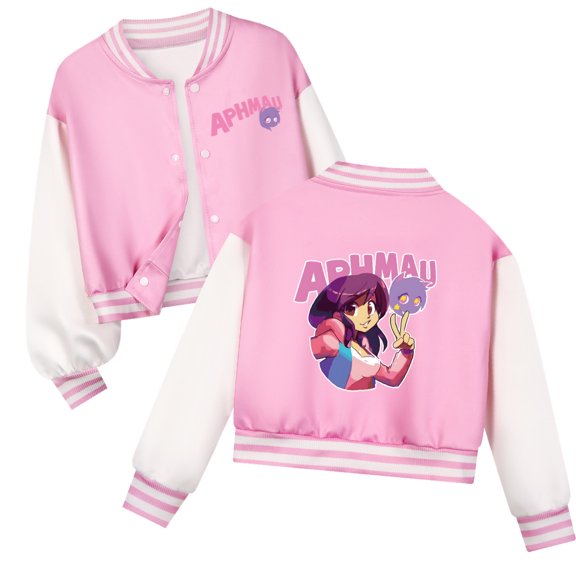 5-12 Year Old APHMAU Girls' Jacket Kids Baseball Team Casual Role Printed Snap Fashion Jacket