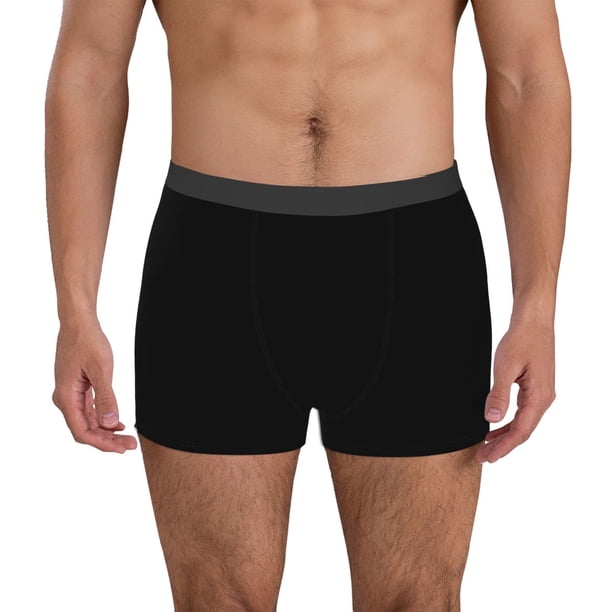 Balery Black Calzoncillos bóxer para hombre, ropa interior de algodón suave y transpirable con cinturilla de nailon-Small