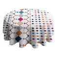 thumbnail image 4 of Round Waterproof Tablecloth 60×60 Inch, Boho Style Reusable Indoor/Outdoor Durable Table Cover for Party Kitchen Dinner Room Decor, 4 of 6