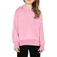 thumbnail image 6 of UACY Teen Girls Fleece Split Hoodies Kids Plain Oversized Loose Pullover Thumb Hole Hooded Sweatshirts Cute Warm Clothes (Pink, 9-10 Years), 6 of 7