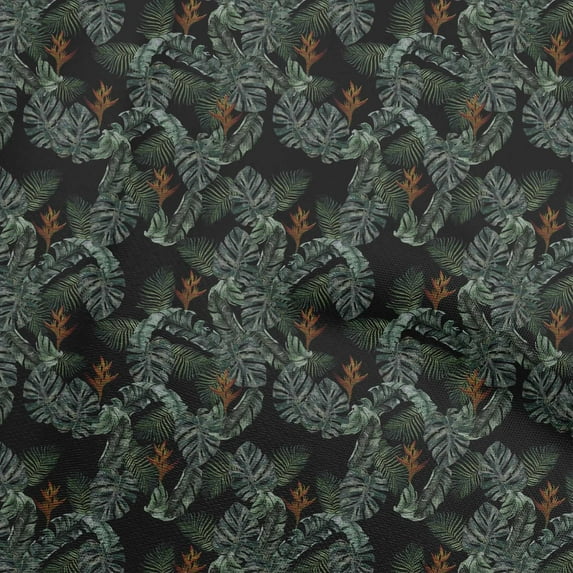 oneOone Silk Tabby Black Fabric Tropical Quilting Supplies Print Sewing Fabric By The Yard 42 Inch Wide
