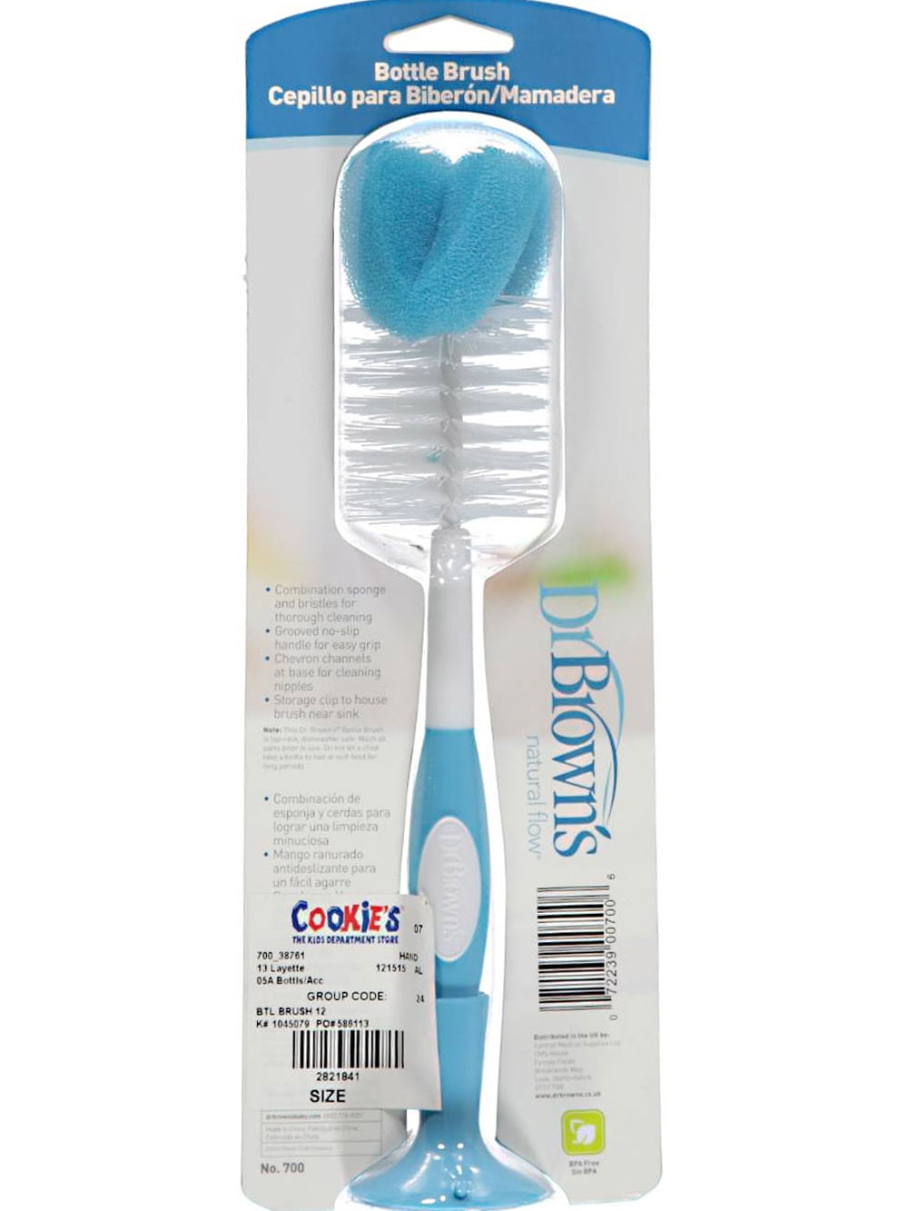 Baluue Long Handle Brush Cleaning Brush Baby Feeding Bottle Brush Brush Pacifier Brush Blue 