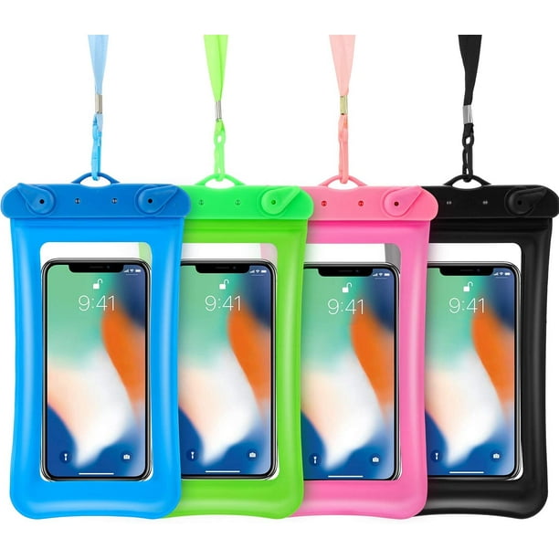 4 Piece Floatable Waterproof Phone Pouch Floating Waterproof Cell Phone ...